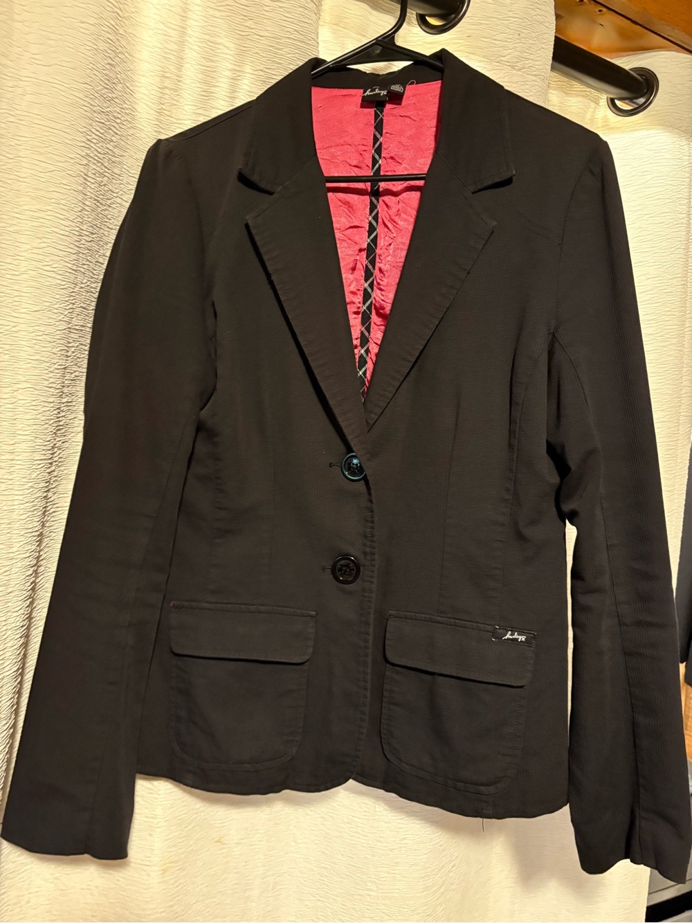 Hurley Black Blazer with Pink Lining